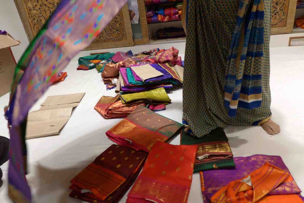 Handwoven silk sarees. Yum.